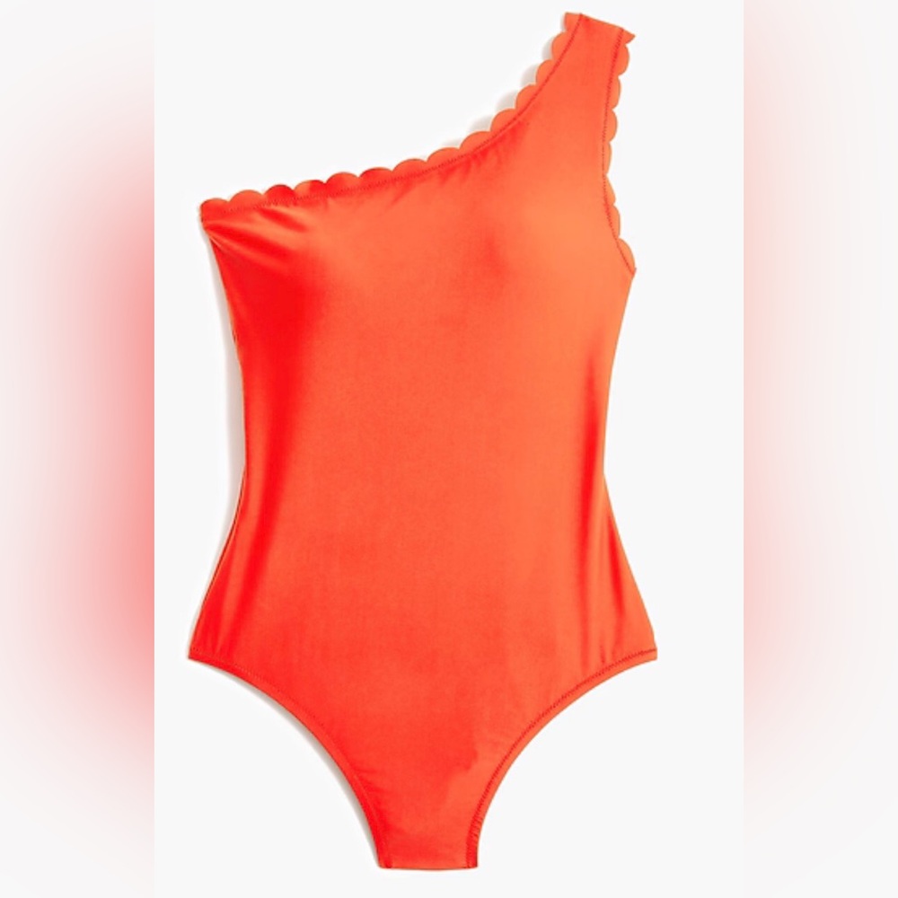 NWT J Crew Bathing Suit One Shoulder Scalloped One Piece Bathing Suit  XL